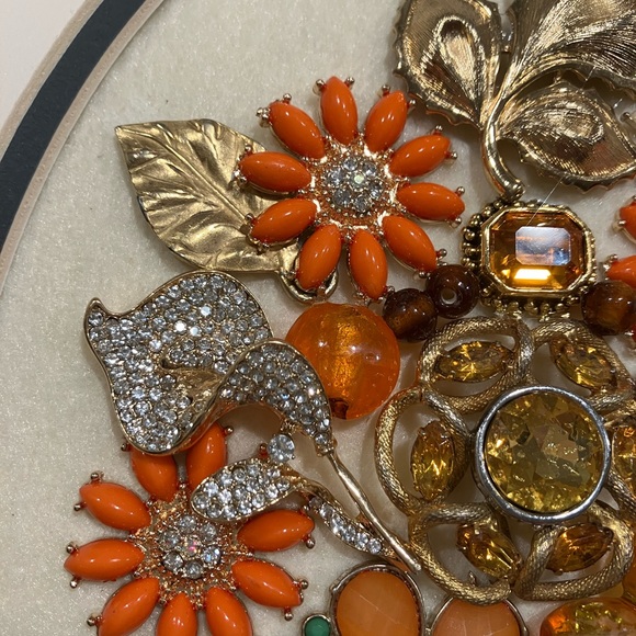 ORIGINAL JEWELRY ART COLLAGE IN FALL COLORS. UNIQUE HANDMADE OOAK GIFT 💝 IDEA - Picture 7 of 16